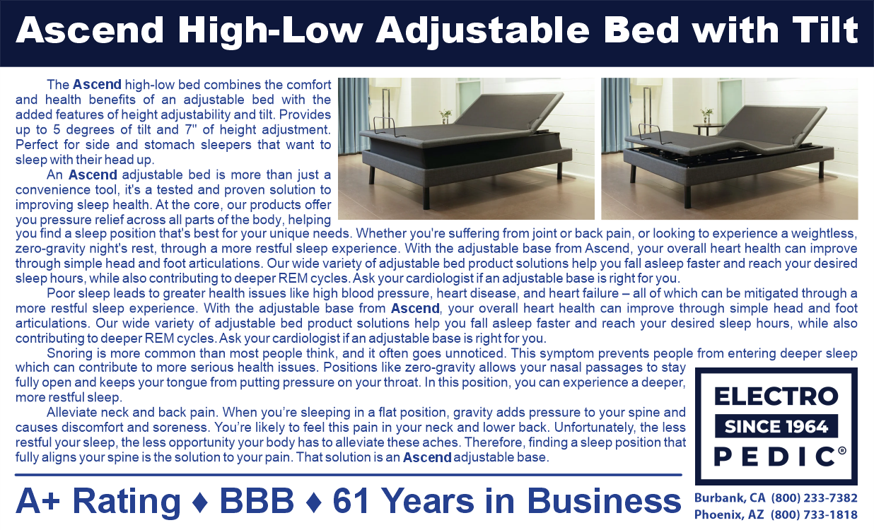 Los Angeoes Ascend High-Low Adjustable Bed with Tilt